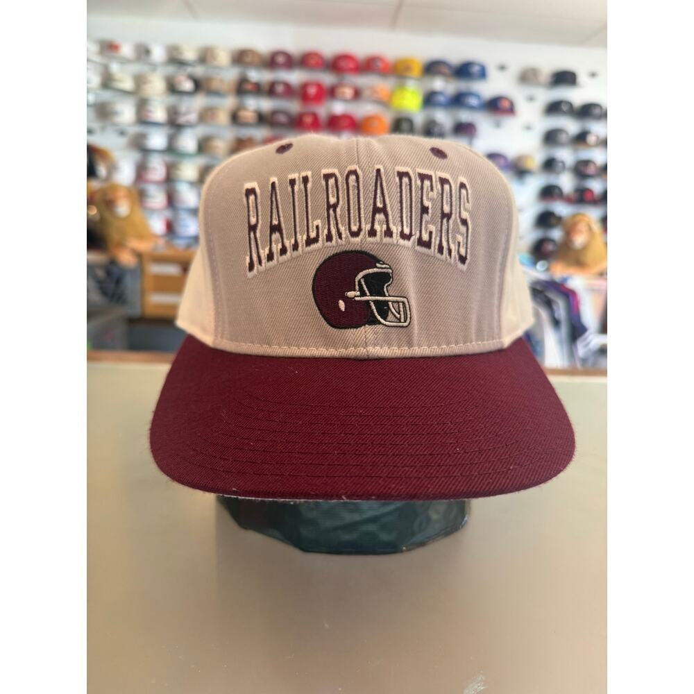 Vintage Waynoka Railroaders Football Fitted Hat 7.5